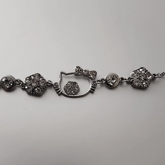 Silver Hello Kitty Bracelet with Crystals - Picture 1 of 4